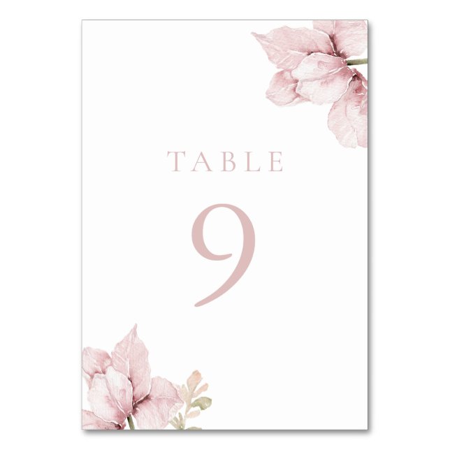 Numéro De Table Belle Elegance Blush Floral Mariage (Par défaut)