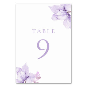 Numéro De Table Belle Élégance Mariage Floral violet