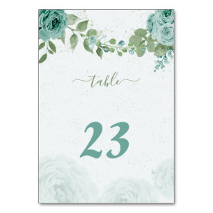 Numéro De Table belle fleurs bleues verdure botanique