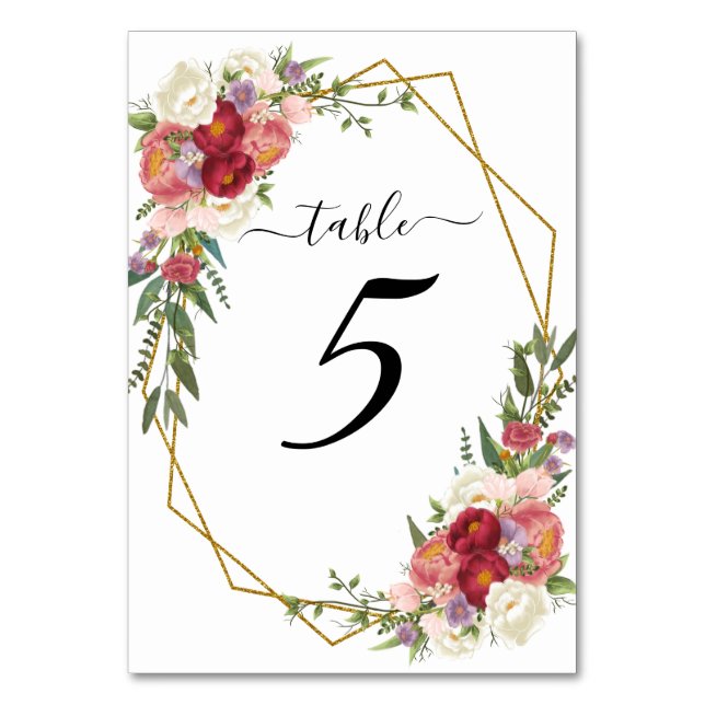 Numéro De Table Belle Flore de Printemps (Par défaut)