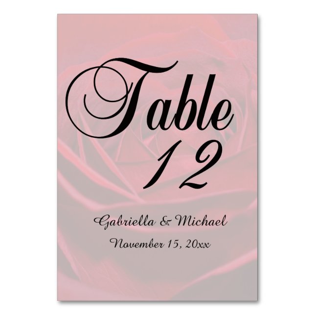 Numéro De Table Belle Rose Rouge (Par défaut)