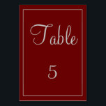 Numéro De Table Belle Rouge et Grey<br><div class="desc">Une belle carte de table qui est vraiment une carte d'une sorte,  cet article présente un design rouge et gris en utilisant facilement le modèle. Le texte peut être customisé ainsi que la couleur de la carte de table et du carré. Personnalisez votre carte de table dès aujourd'hui !</div>