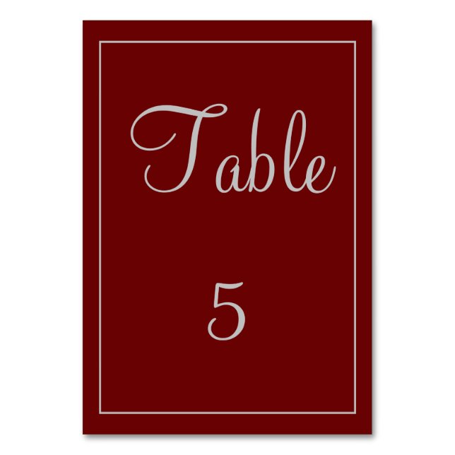 Numéro De Table Belle Rouge et Grey (Par défaut)