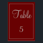 Numéro De Table Belle Rouge et Gris<br><div class="desc">Une belle carte de table qui est vraiment unique,  cet article représente un design rouge et gris en utilisant des modèles faciles à remplir. Le texte peut être personnalisé ainsi que la couleur de la carte de table et du carré. Personnalisez votre carte de table dès aujourd'hui !</div>