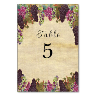 Numéro De Table Belle vigne de raisin Vintage Rustique