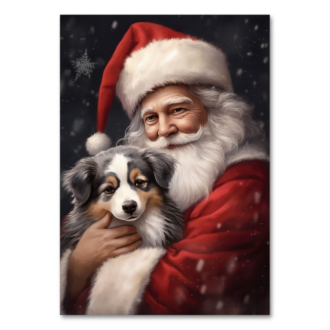 Numéro De Table Berger australien avec Noël du Père Noël (Par défaut)