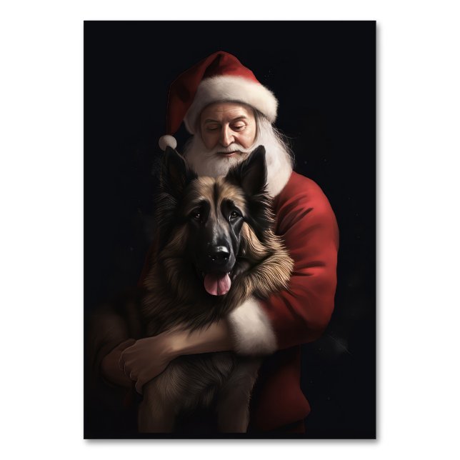 Numéro De Table Berger belge Père Noël Noël festif (Par défaut)