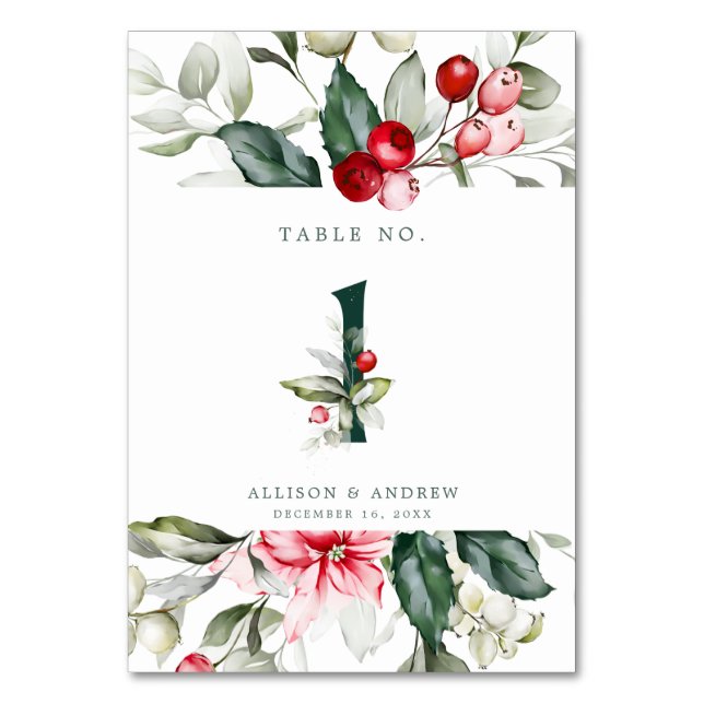 Numéro De Table Berry d'hiver no 1 Numéro de tableau (Par défaut)