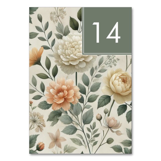 Numéro De Table Beurre Aquarelle Jaune Florale Mariage élégant (Par défaut)