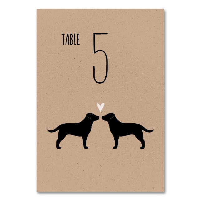 Numéro De Table Black Labrador Retrievers Chiens Réception de mari (Par défaut)