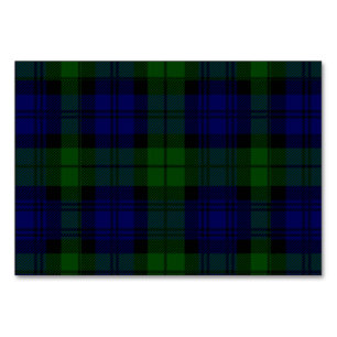 Numéro De Table Black Watch Tartan bleu vert Plaid