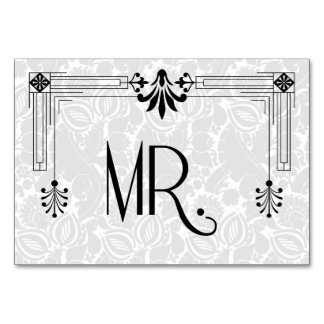 Numéro De Table Black White Roaring 20s Art Déco Mariage M.