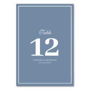 Numéro De Table blanc cadre bleu poussiéreux mariage numéro de tab