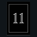 Numéro De Table Blanc minimaliste sur Vertical noir |<br><div class="desc">Un design élégant et ultra minimaliste. Les grands nombres sont faciles à lire. Coordonner avec d'autres pièces minimalistes monochromatiques dans ma boutique. Voir collection.</div>