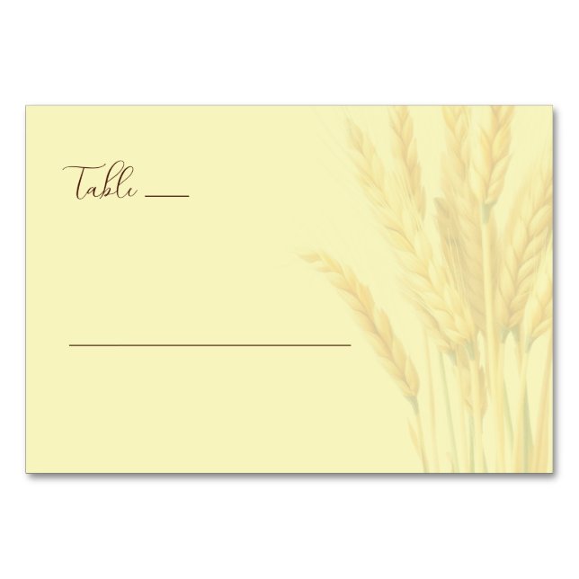 Numéro De Table Blé Aquarelle Jaune Pâle Serein (Devant)