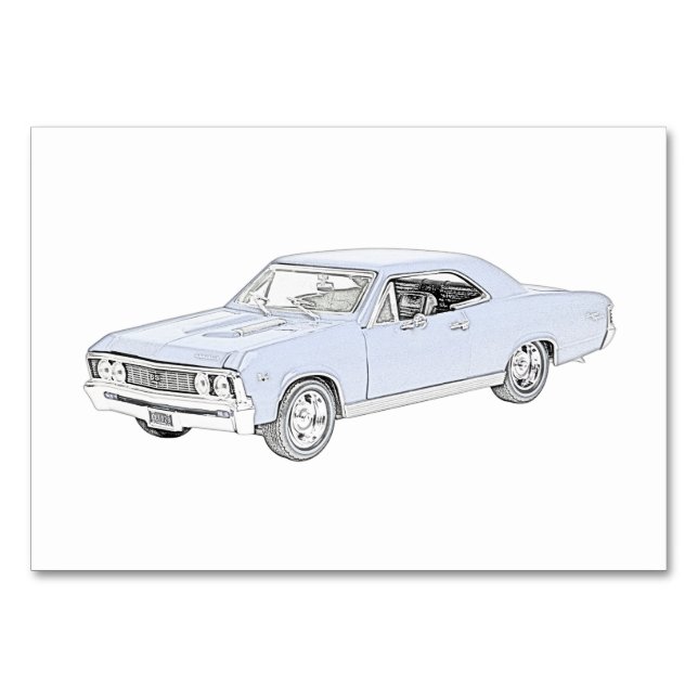 Numéro De Table Bleu 1967 Chevelle Chevy (Devant)