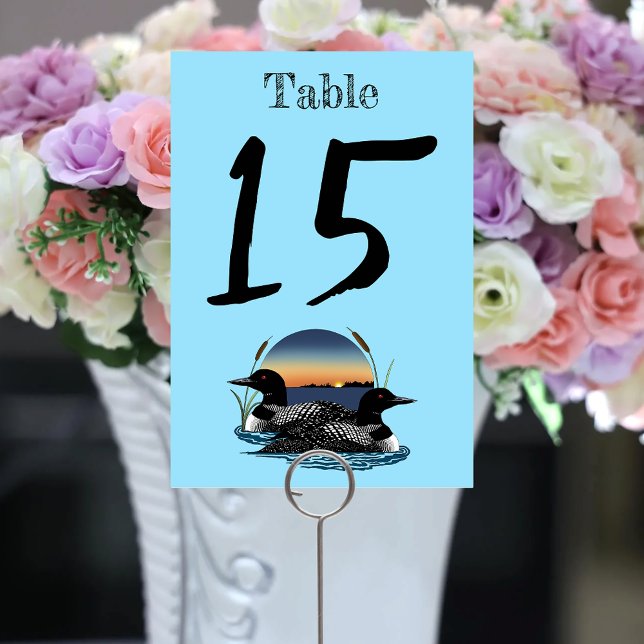 Numéro De Table Bleu couché de soleil (Créateur téléchargé)