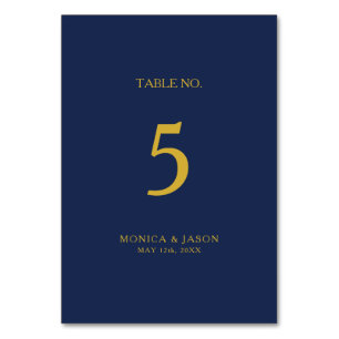 Numéro De Table Bleu de marine minimaliste classique Numéro de t