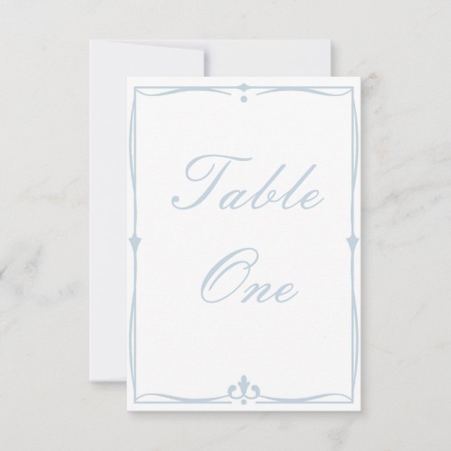 Numéro de table bleu Dusty (Devant)