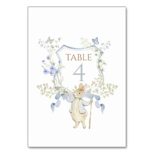 Numéro De Table Bleu En vichy Peter le Baby shower Rabbit MUTED BL