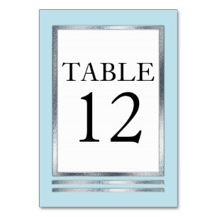 Numéro De Table Bleu Lt   ARGENT   Blanc Moderne Simple Élégant