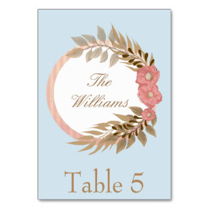 Numéro De Table Bleu rose et Brown