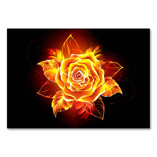 Numéro De Table Blooming Fire Rose (Devant)