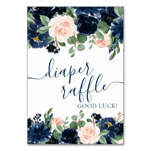 Numéro De Table Blooms Chics   Raffin bleu marine et rousse