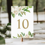 Numéro De Table Blooms dorés Mariages floraux Numéros de tableau<br><div class="desc">Cartes de numéro de table de mariage personnalisées avec une belle bordure florale peinte dans des accents de papier peint vert, blanc et faux or pour correspondre à notre collection Gilded Blooms. Veuillez personnaliser chaque numéro dont vous avez besoin et ajouter chacun à votre panier individuellement afin d'assurer une impression...</div>