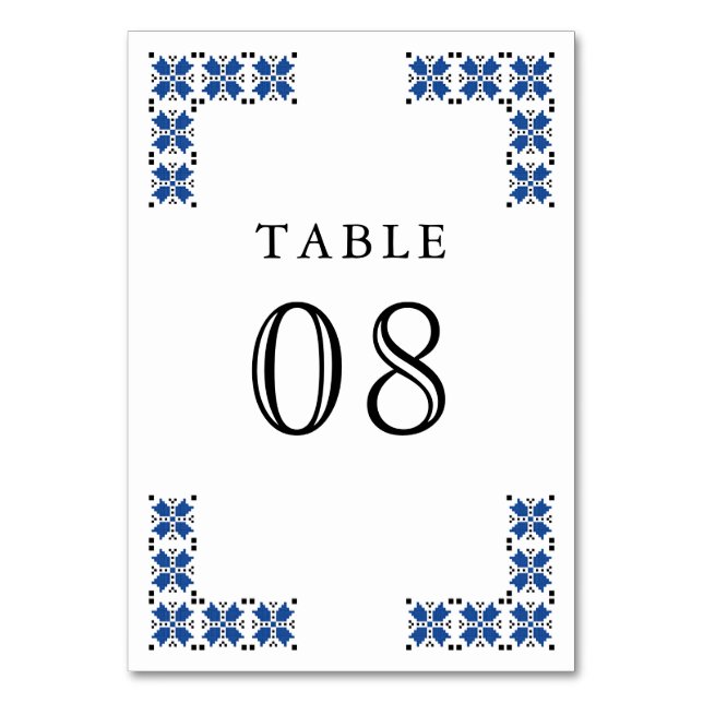 Numéro De Table Blue and Black Ukrainian Embroidery Wedding (Par défaut)