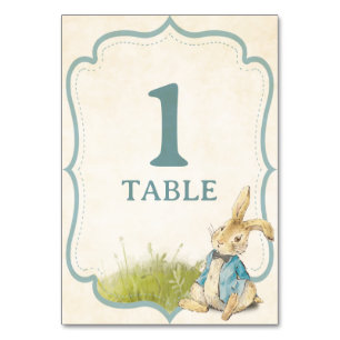 Numéro De Table Blue Boy Peter Le Rabbit Baby shower Vintage