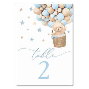 Numéro De Table Blue Boy Teddy Bear Baby shower