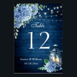 Numéro De Table Blue Hydrangea Floral Lanal Marine Mariage en bois<br><div class="desc">Numéro de tableau modèle pour correspondre à vos couleurs et à votre style mariage. Pour plus de personnalisation,  cliquez sur le lien "customiser plus" et utilisez notre outil de conception pour éditer ce modèle. Si vous avez besoin d'aide,  n'hésitez pas à me contacter.</div>