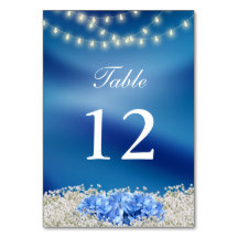 Blue Hydrangea Flower Marine Blue Mariage Table