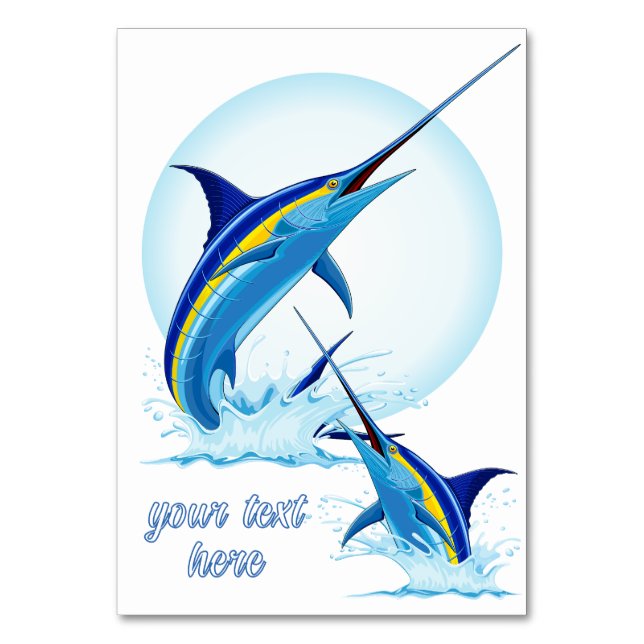 Numéro De Table Blue Marlin Jumping out of Ocean (Par défaut)