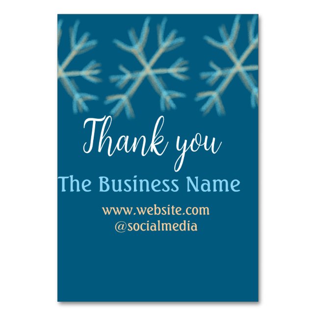 Numéro De Table Blue orange snowflakes ajouter nom commercial noël (Par défaut)
