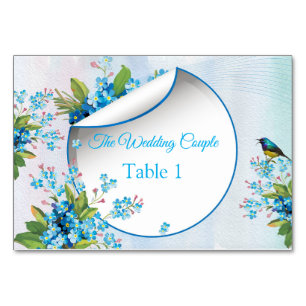 Numéro De Table Blue Ouget-me-not, fleurs