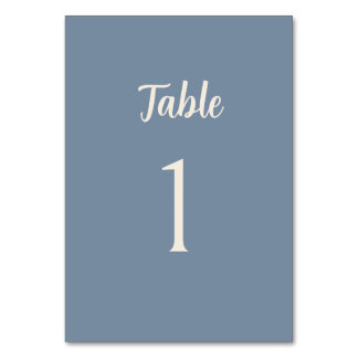 Numéro De Table Blue Periwinkle Minimalist Wedding Table Number