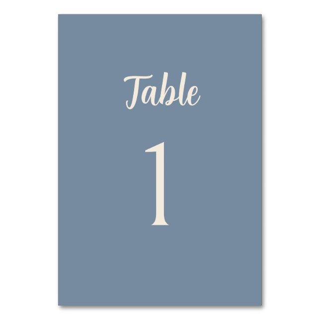 Numéro De Table Blue Periwinkle Minimalist Wedding Table Number  (Par défaut)
