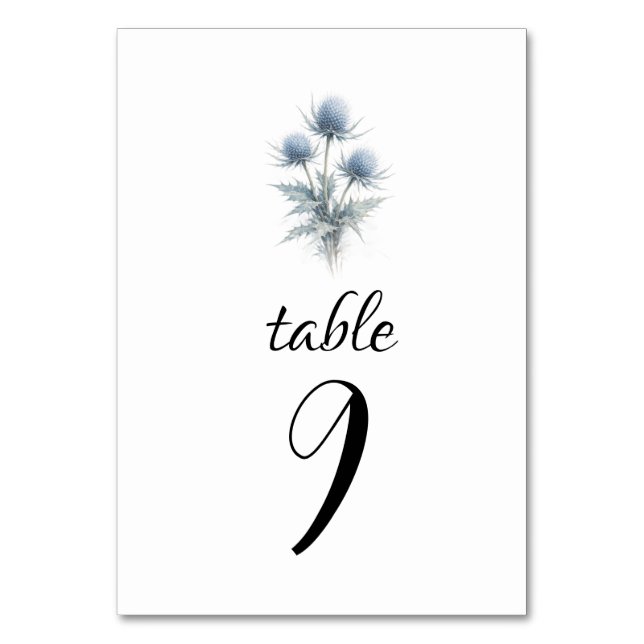 Numéro De Table Blue Thistle Scottish Simple Floral Wedding (Par défaut)