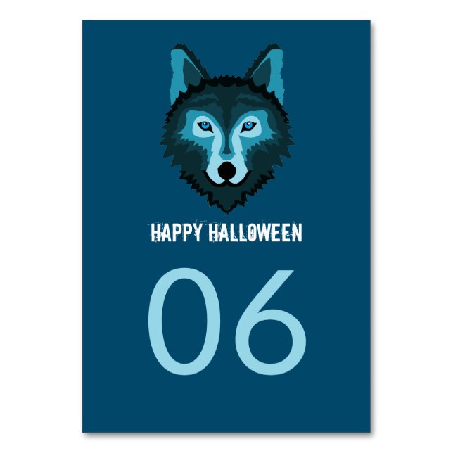 Numéro De Table Blue Wolf, fête d'Halloween (Dos)