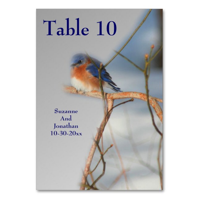 Numéro De Table Bluebird Nature Mariage personnalisé (Par défaut)
