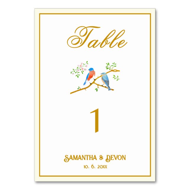 Numéro De Table Bluebirds Wedding (Par défaut)