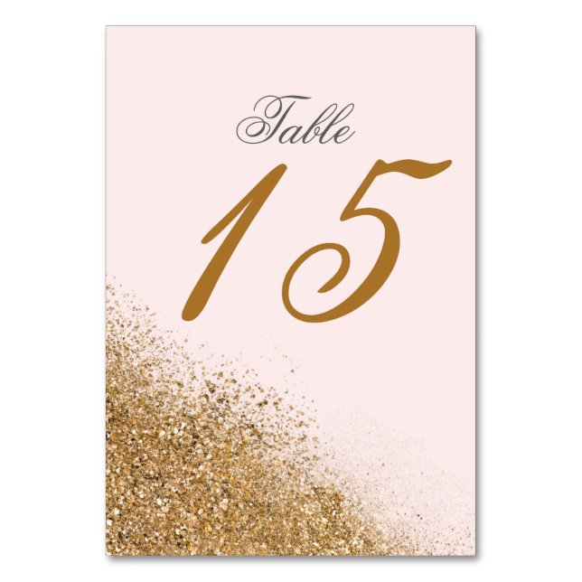 Numéro De Table Blush Gold Parties scintillant Sparkle Mariage élé (Par défaut)