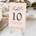 Numéro De Table Blush Modern Elegance Mariage<br><div class="desc">Cartes de numéro de table mariage tendance et minimaliste avec lettrage moderne noir avec "Table" dans script de calligraphie moderne. Le design se compose d'un arrière - plan roux ou d'une couleur de votre choix. Le dessin se répète à l'arrière. Pour commander les cartes de table : ajoutez votre nom,...</div>