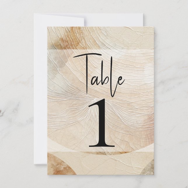 Numéro de table bohème Élément Neutre Aérien Natur (Devant)
