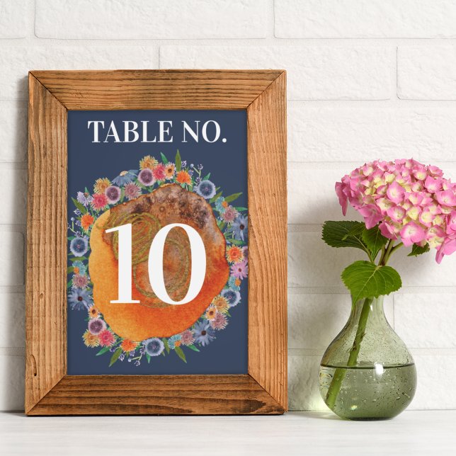Numéro De Table Bohemian Garden Blue Boho Fleur sauvage Mariage (Créateur téléchargé)