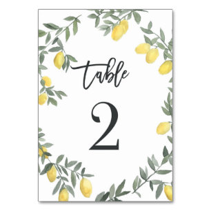 Numéro De Table Boho Aquarelle Laine de citron Tableau 2