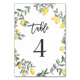 Numéro De Table Boho Aquarelle Laine de citron Tableau 4