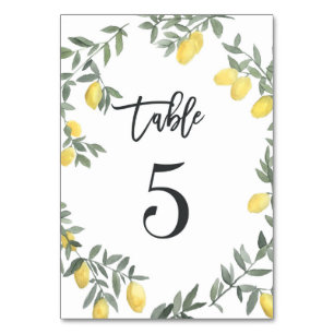 Numéro De Table Boho Aquarelle Laine de citron Tableau 5